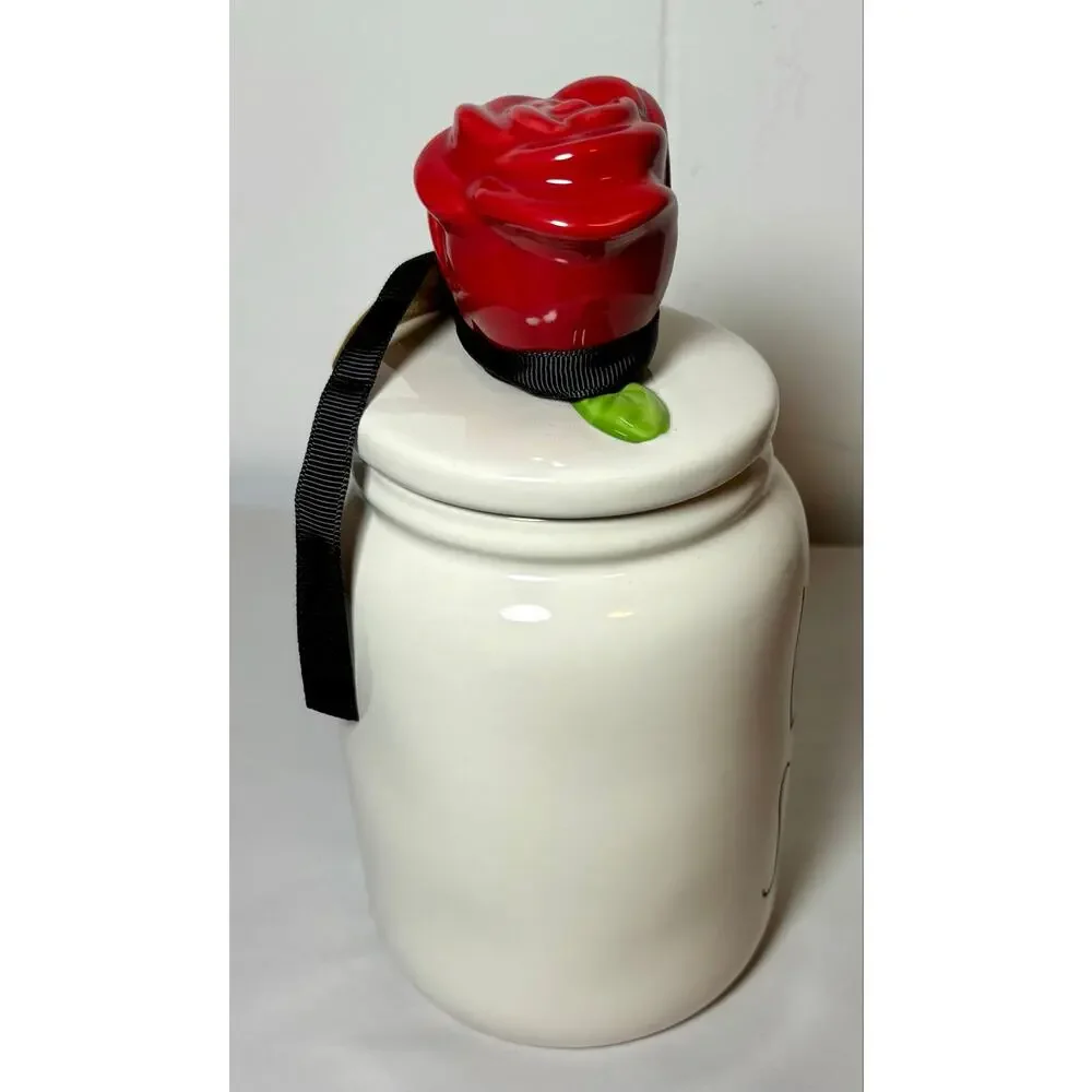 Rae Dunn Disney Beauty And The Beast Love Story White Canister Jar